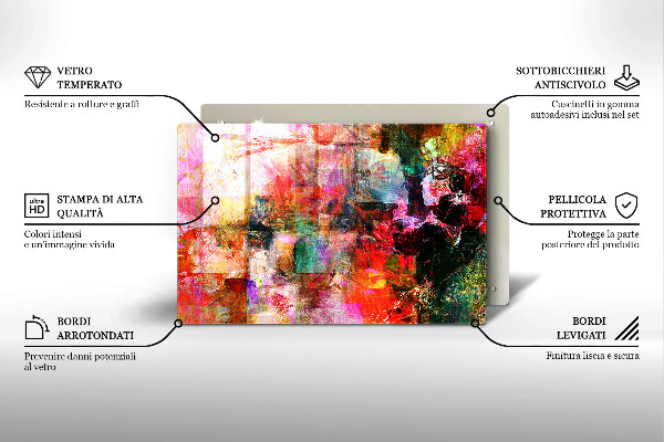 Induction hob cover Paint abstraction