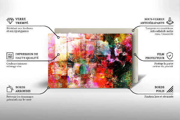 Induction hob cover Paint abstraction