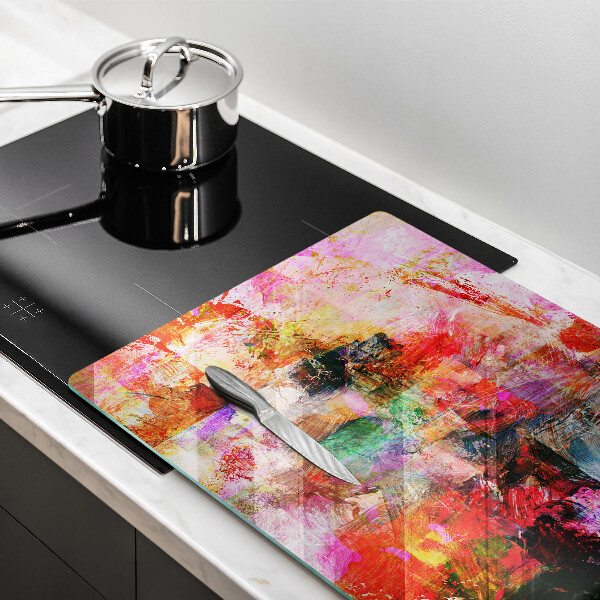 Induction hob cover Paint abstraction