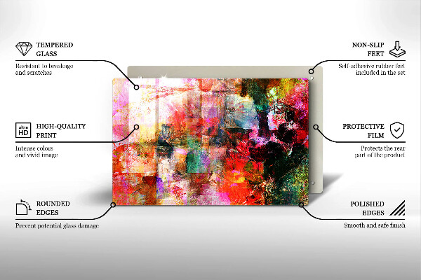 Induction hob cover Paint abstraction