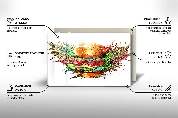 Induction hob cover Drawing hamburger