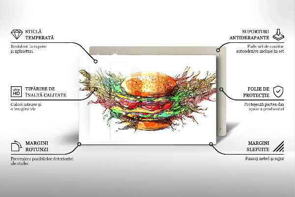 Induction hob cover Drawing hamburger