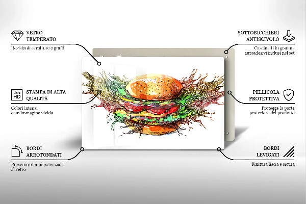 Induction hob cover Drawing hamburger