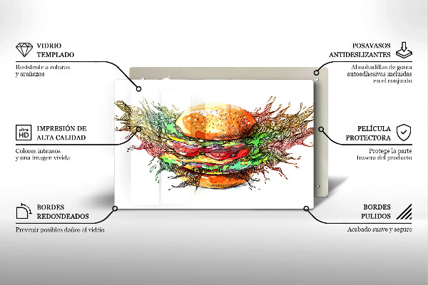 Induction hob cover Drawing hamburger