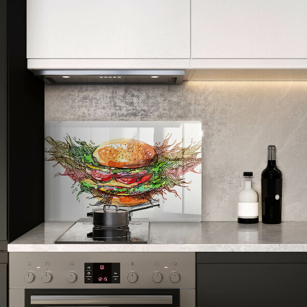 Induction hob cover Drawing hamburger