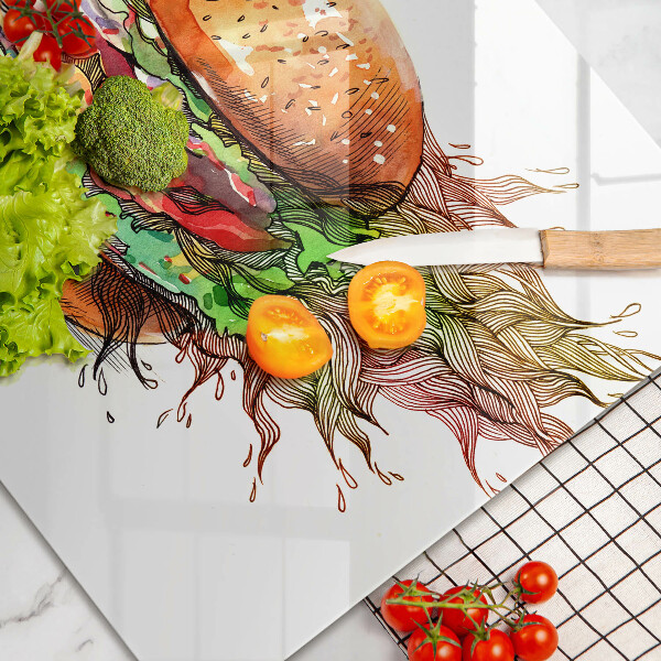 Induction hob cover Drawing hamburger