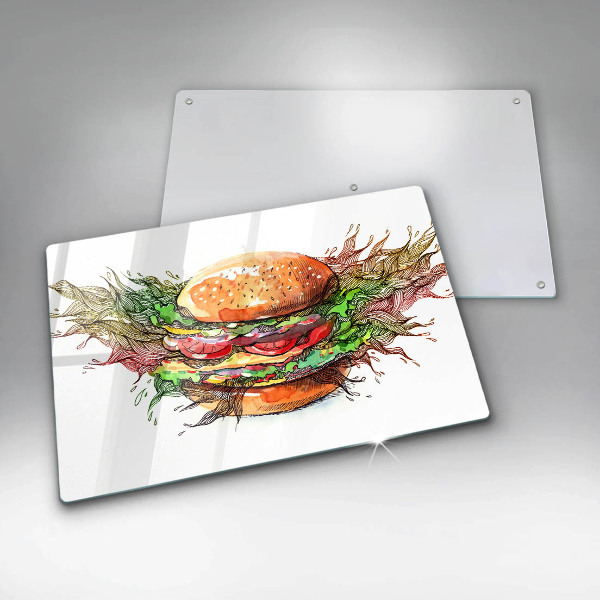 Induction hob cover Drawing hamburger