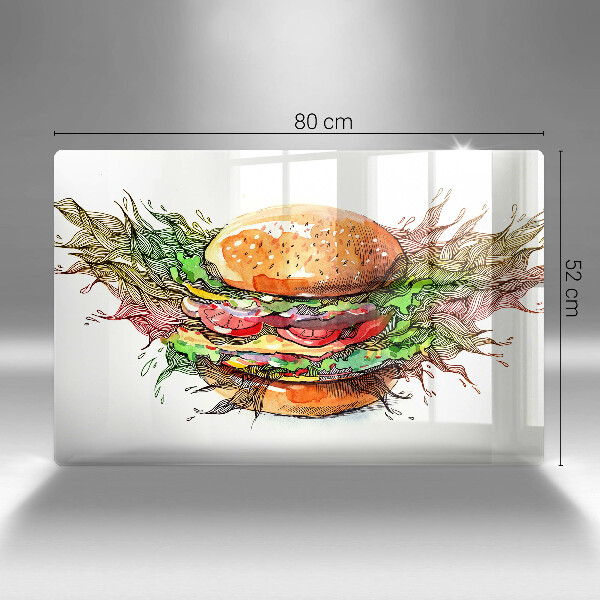 Induction hob cover Drawing hamburger