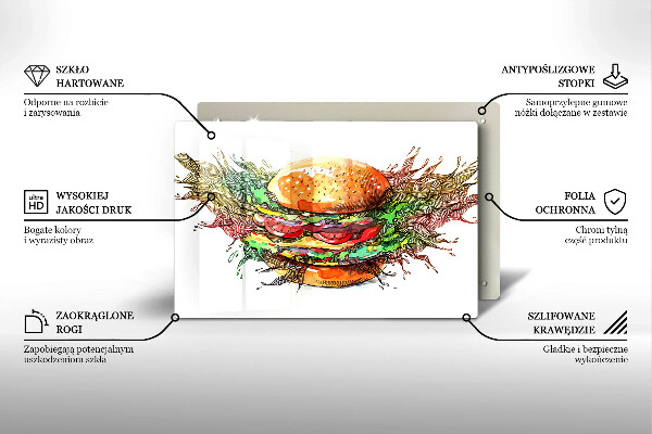 Induction hob cover Drawing hamburger