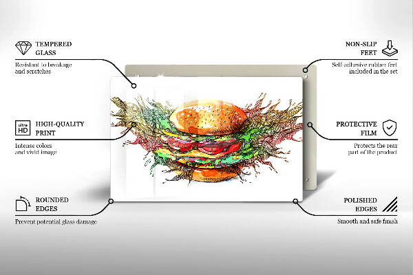 Induction hob cover Drawing hamburger