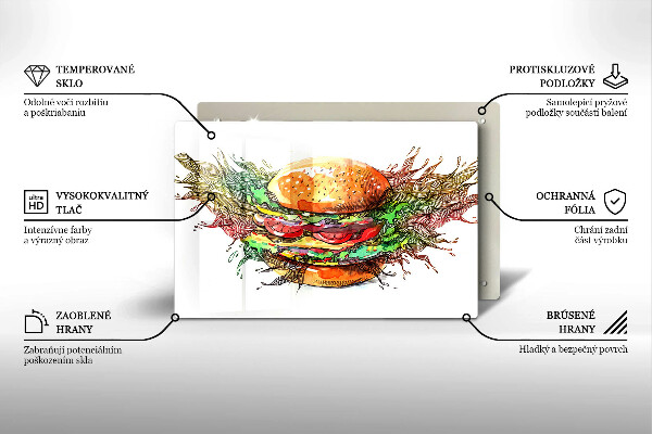 Induction hob cover Drawing hamburger