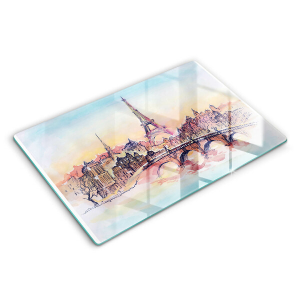 Induction hob cover Paris landscape Eiffel Tower