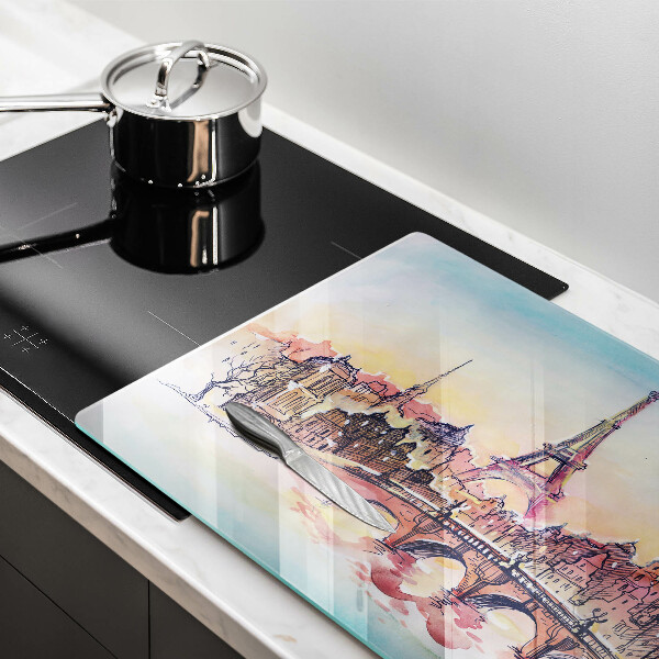 Induction hob cover Paris landscape Eiffel Tower