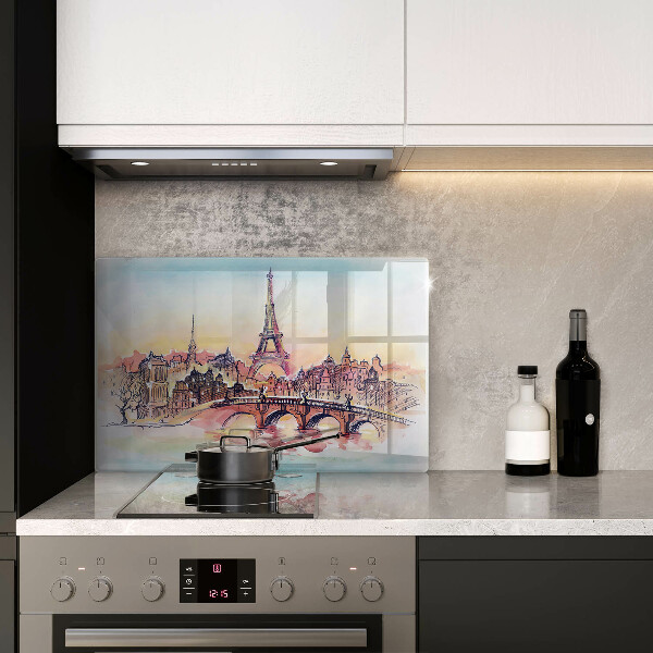 Induction hob cover Paris landscape Eiffel Tower