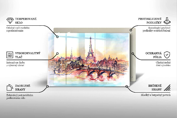Induction hob cover Paris landscape Eiffel Tower