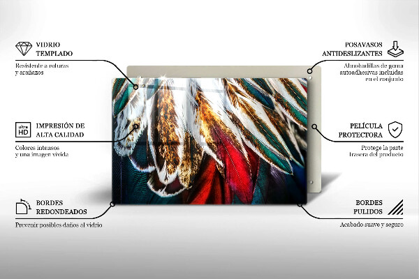 Worktop saver Boho bird feathers