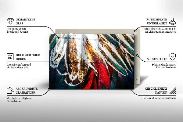 Worktop saver Boho bird feathers