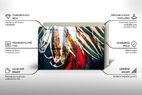 Worktop saver Boho bird feathers