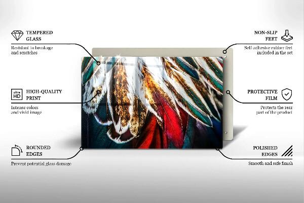 Worktop saver Boho bird feathers