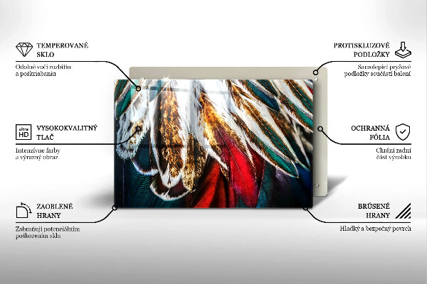 Worktop saver Boho bird feathers