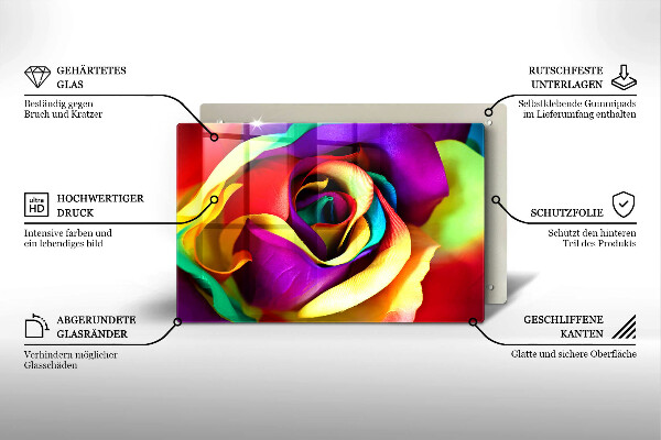 Induction hob protector Colorful rose petals