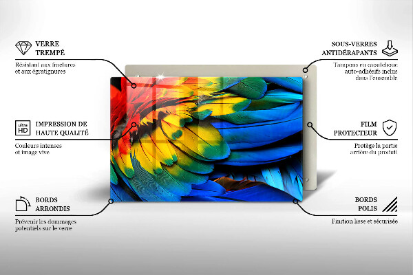 Worktop saver Colorful parrots