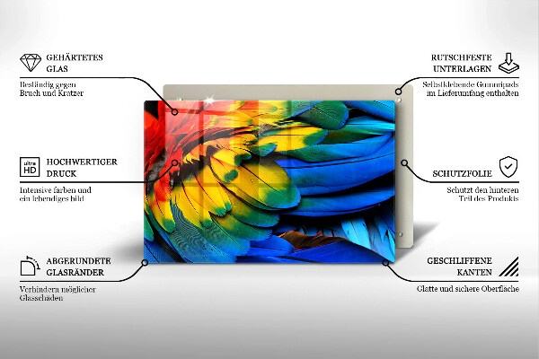 Worktop saver Colorful parrots