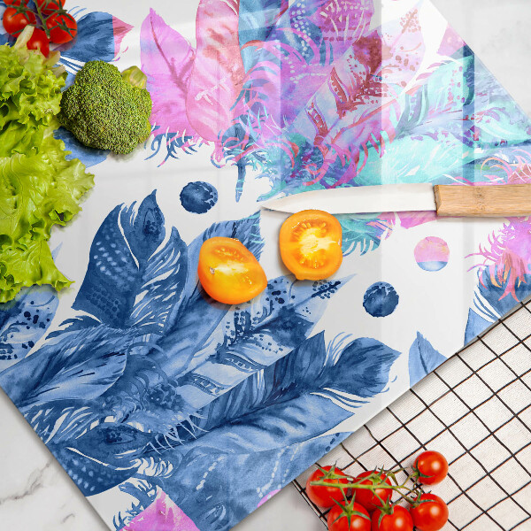 Induction hob protector Illustration of boho feathers