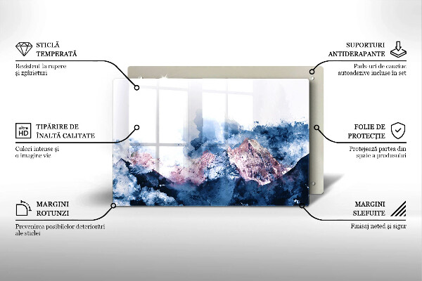 Worktop saver Abstraction painted mountains