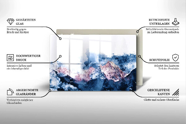 Worktop saver Abstraction painted mountains