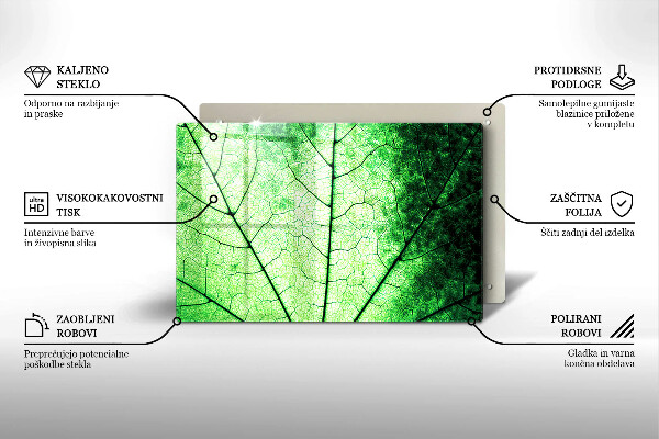 Induction hob cover Decorative leaf