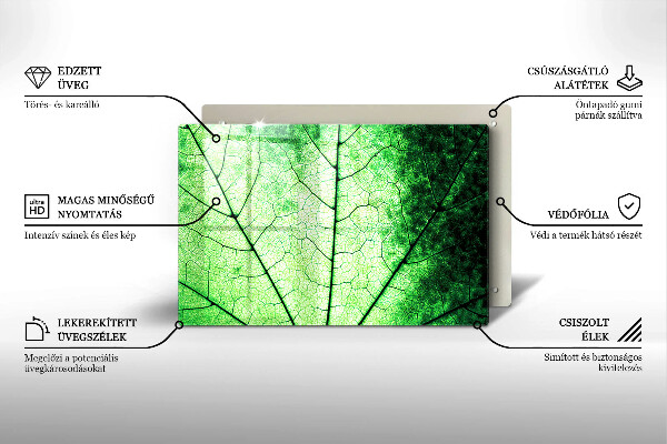 Induction hob cover Decorative leaf