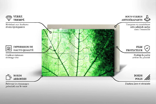 Induction hob cover Decorative leaf