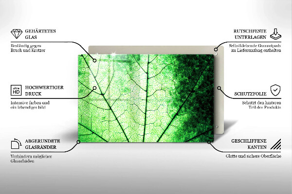 Induction hob cover Decorative leaf