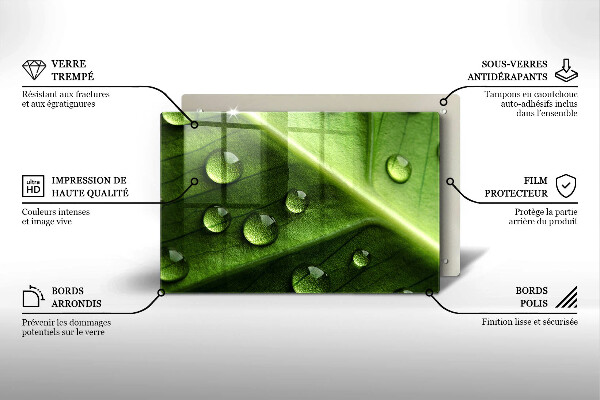 Induction hob cover Nature Rosa and Leaf