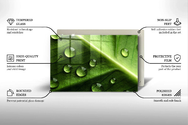 Induction hob cover Nature Rosa and Leaf