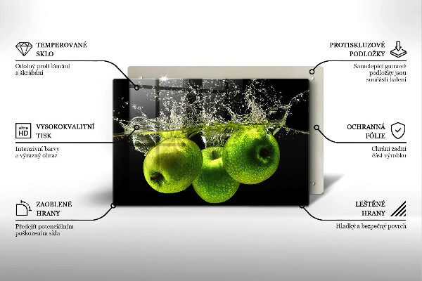 Induction hob protector Green apples and water