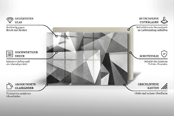 Induction hob protector Concrete sharp abstraction