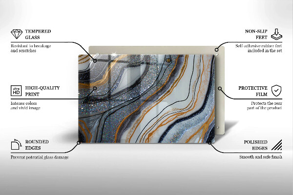 Worktop saver Rock with gold