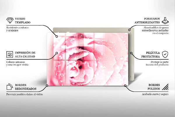 Worktop saver Rosa drops and rose flower