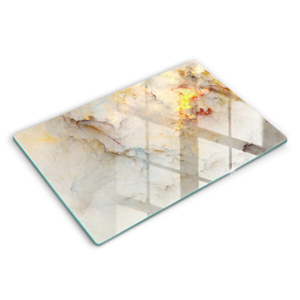 Induction hob protector Marble texture with gold