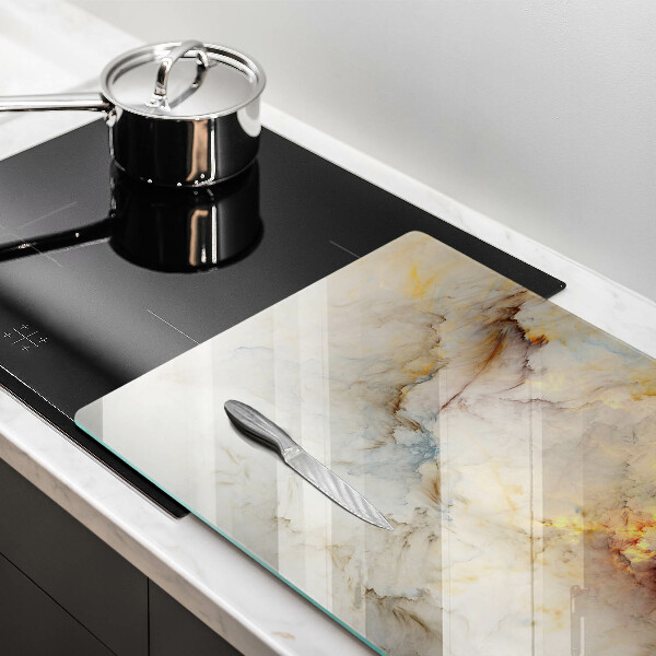 Induction hob protector Marble texture with gold