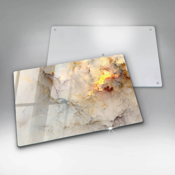 Induction hob protector Marble texture with gold
