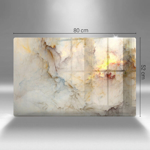 Induction hob protector Marble texture with gold