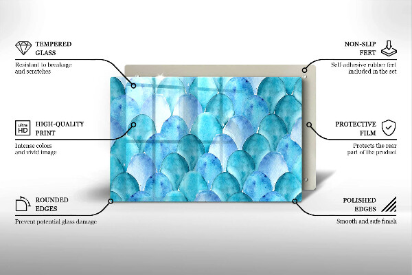 Induction hob protector Watercolor scales
