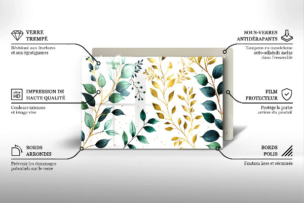 Worktop saver Green and golden leaves