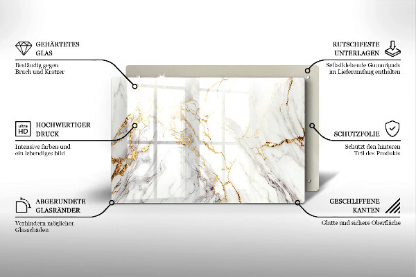 Worktop saver Light marble with gold