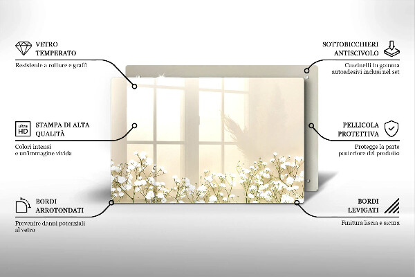 Induction hob protector Boho flowers