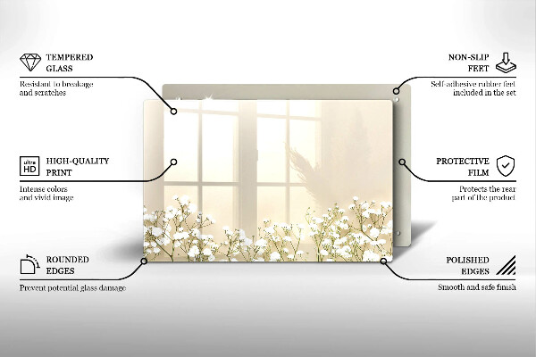 Induction hob protector Boho flowers