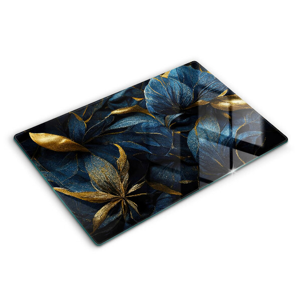 Induction hob protector Decorative leaves with gold